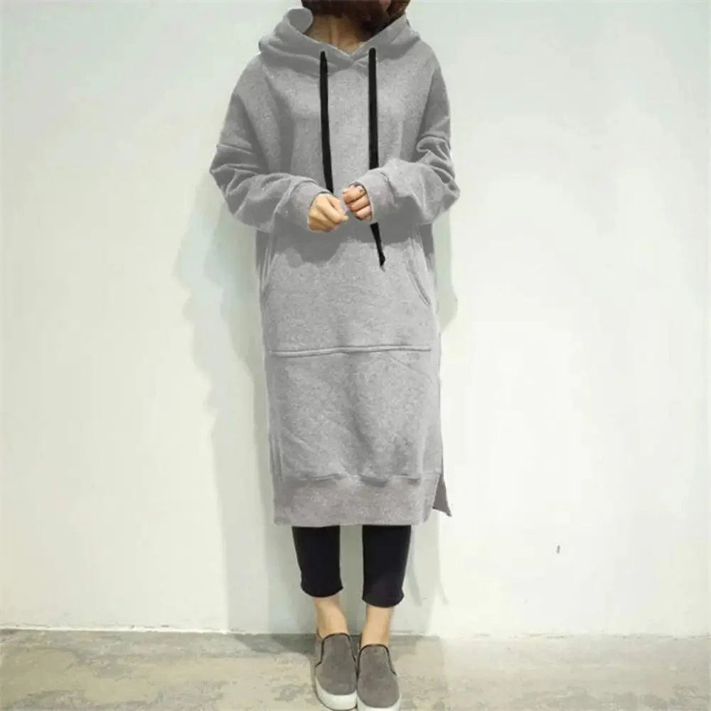 Sudadera larga casual de gran tamaño para mujer para otoño e invierno
