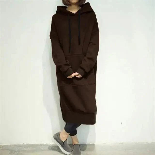 Sudadera larga casual de gran tamaño para mujer para otoño e invierno