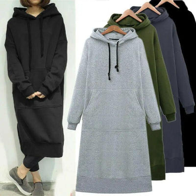 Sudadera larga casual de gran tamaño para mujer para otoño e invierno
