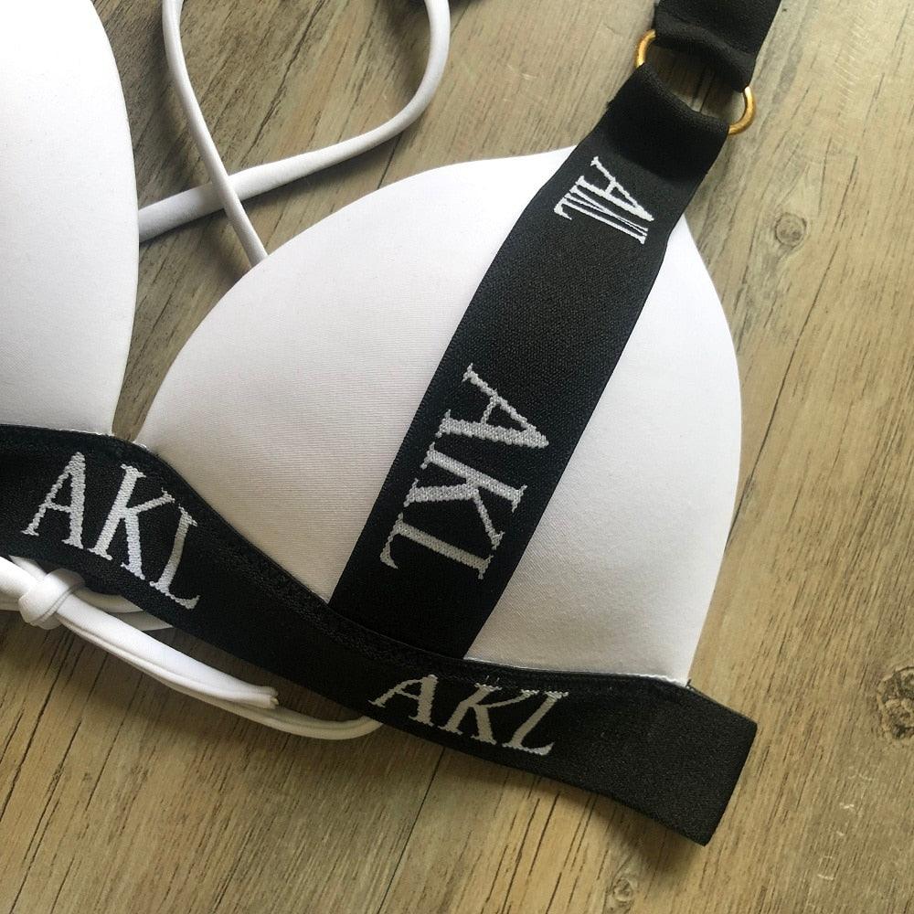 Conjunto de Bikini de Lujo en Negro y Blanco para Mujeres