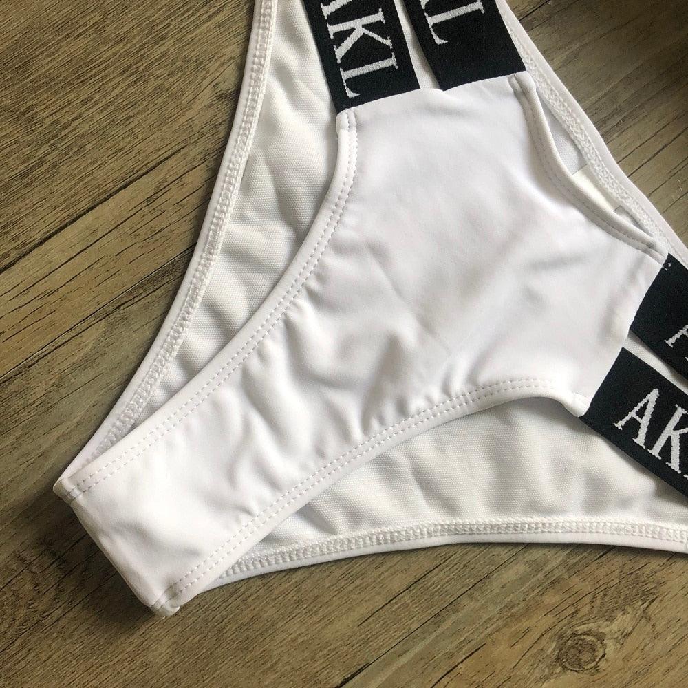 Conjunto de Bikini de Lujo en Negro y Blanco para Mujeres