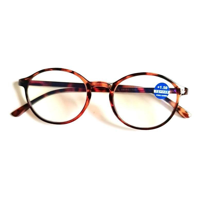 Gafas de leopardo negro redondas y elegantes para el cuidado de la vista