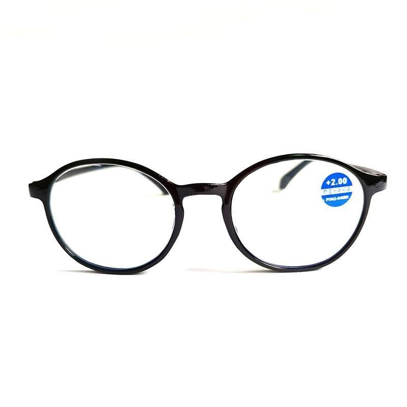 Gafas de leopardo negro redondas y elegantes para el cuidado de la vista