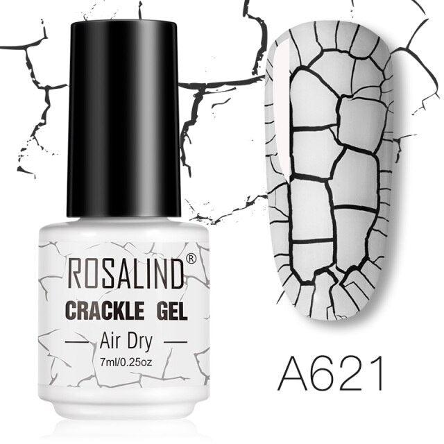 Esmalte de Uñas UV Gel de Secado Rápido Premium - Diseño Agrietado Multicolor