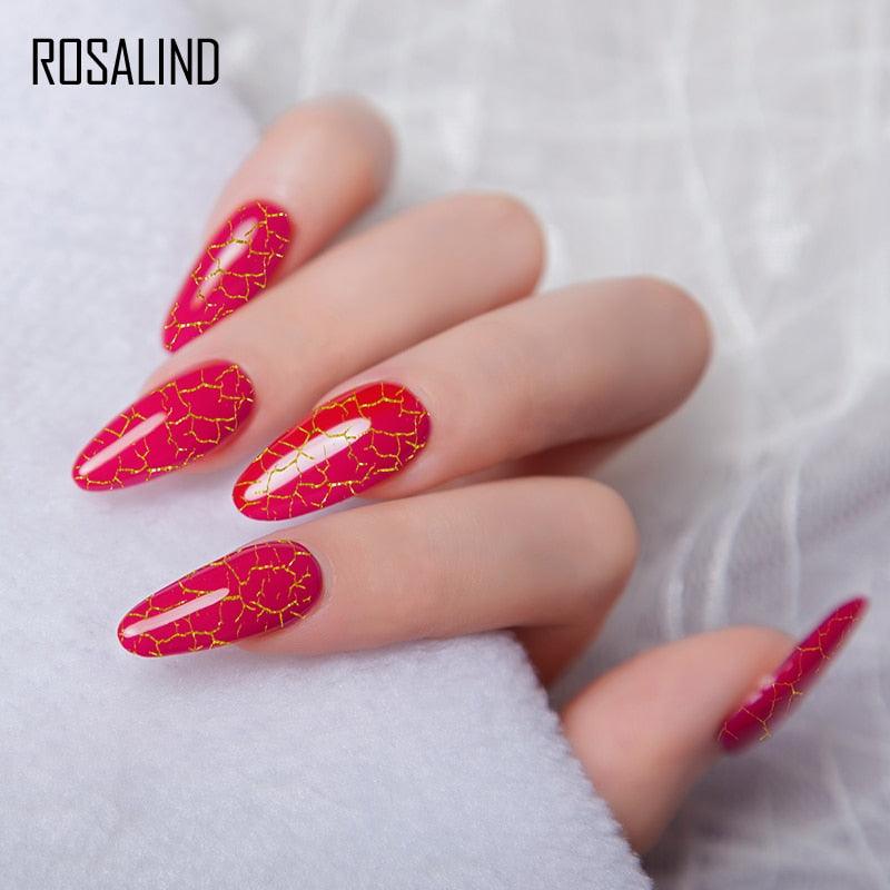 Esmalte de Uñas UV Gel de Secado Rápido Premium - Diseño Agrietado Multicolor