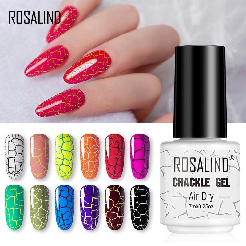Esmalte de Uñas UV Gel de Secado Rápido Premium - Diseño Agrietado Multicolor