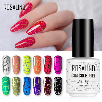 Premium Quick-Dry UV Gel Nail Polish - Multi Color Cracked Design
