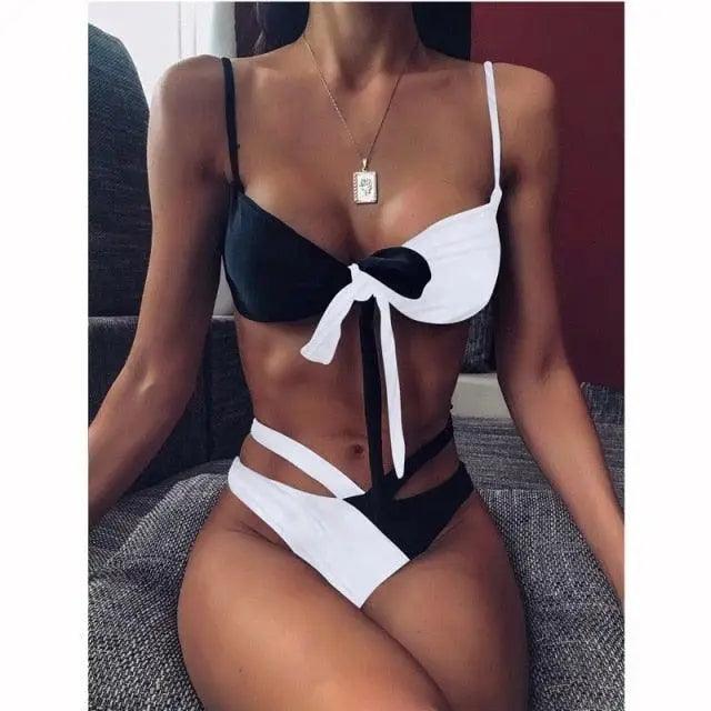 Ensemble de bikini taille haute pour femmes - Maillots de bain modernes