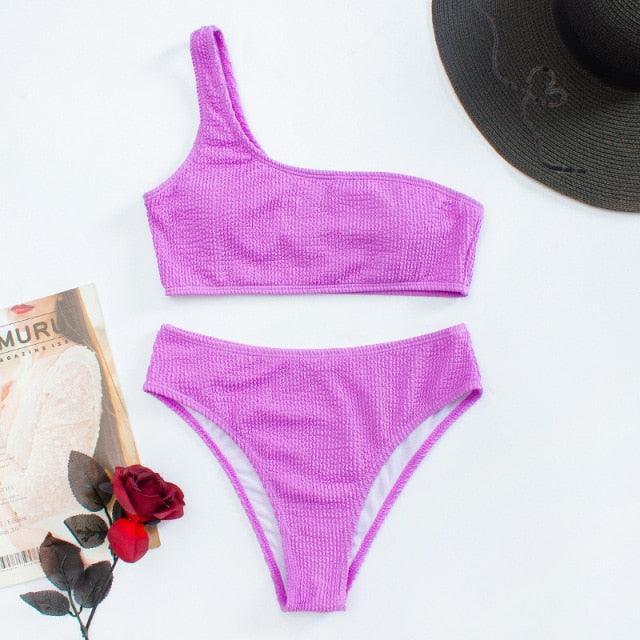 Elegant One-Shoulder Bikini Set for Women