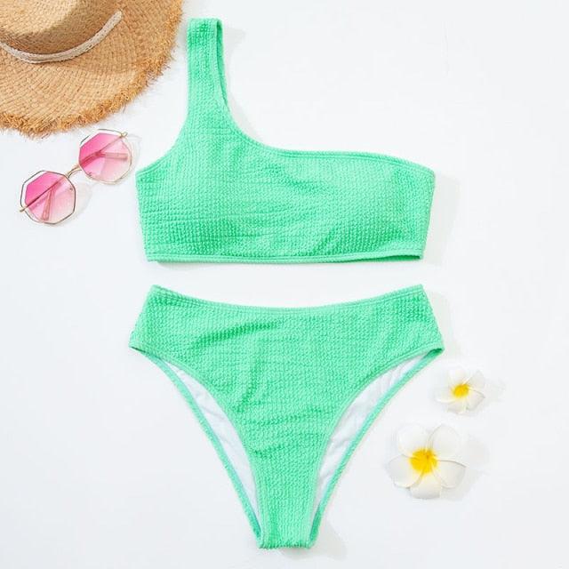 Elegant One-Shoulder Bikini Set for Women
