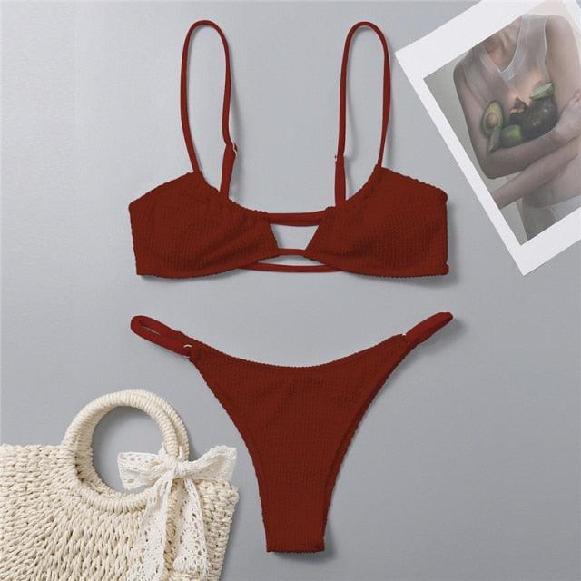 Elegant One-Shoulder Bikini Set for Women