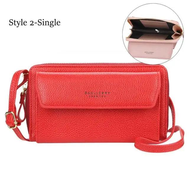 Elegant PU Leather Double Layer Crossbody Handbag