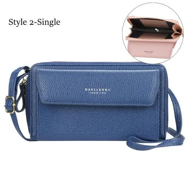 Elegant PU Leather Double Layer Crossbody Handbag