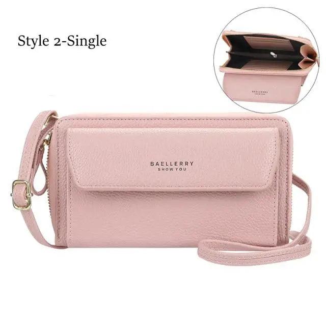 Elegant PU Leather Double Layer Crossbody Handbag