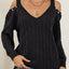 Women's autumn and winter deep V sexy off shoulder loose pullover sweater top for women - Korvel