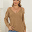 Women's autumn and winter deep V sexy off shoulder loose pullover sweater top for women - Korvel