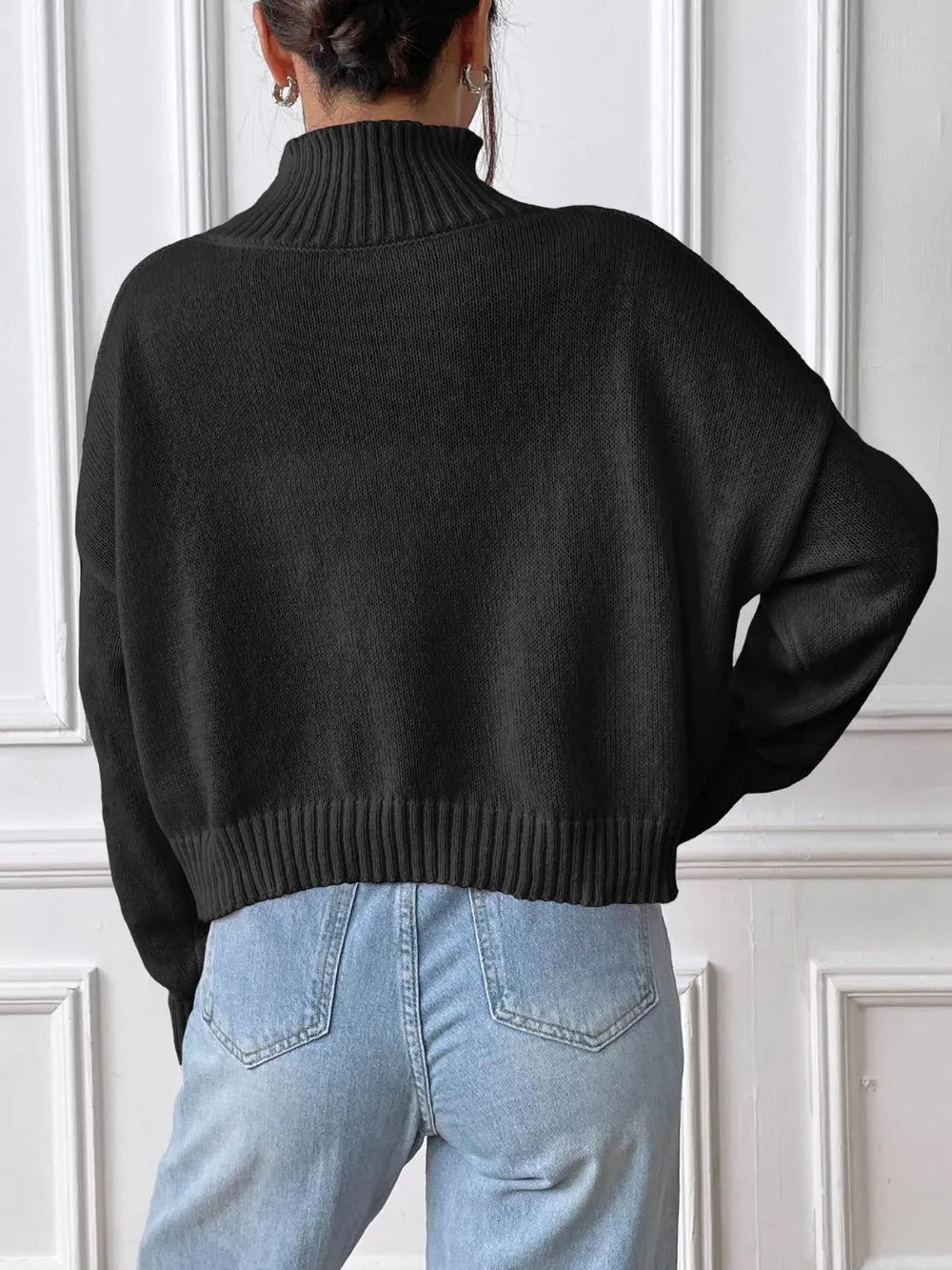 Women's High Neck Pullover Sweater - Casual & Cozy