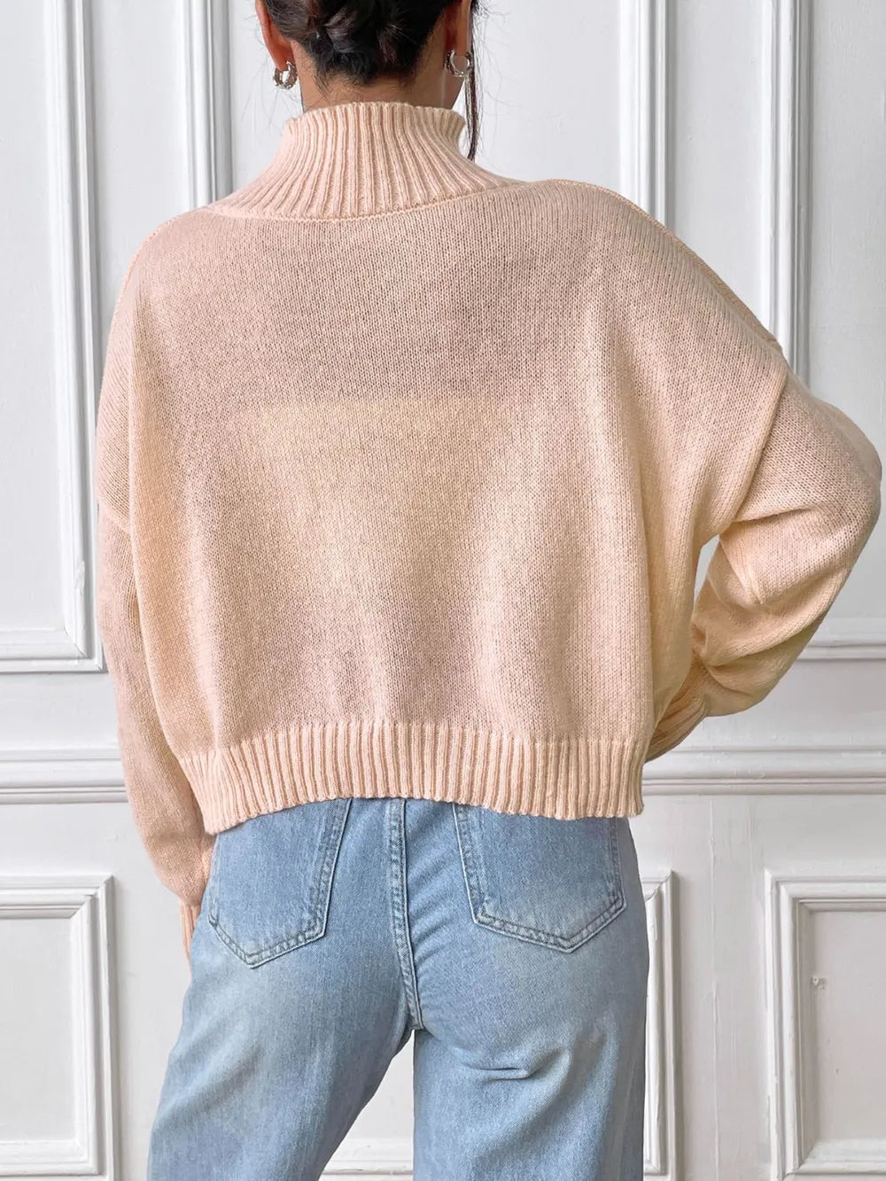 Women's High Neck Pullover Sweater - Casual & Cozy