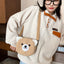 Women's Bag Autumn/Winter New Cute Doll Women's Shoulder Bag Fashionable and Stylish Crossbody Plush Small Round Bag Student Bag - Korvel