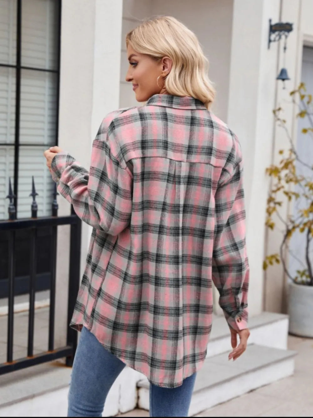 Women's casual fashion spicy girl loose checkered shirt for women - Korvel