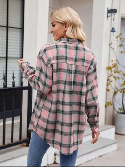 Women's casual fashion spicy girl loose checkered shirt for women - Korvel