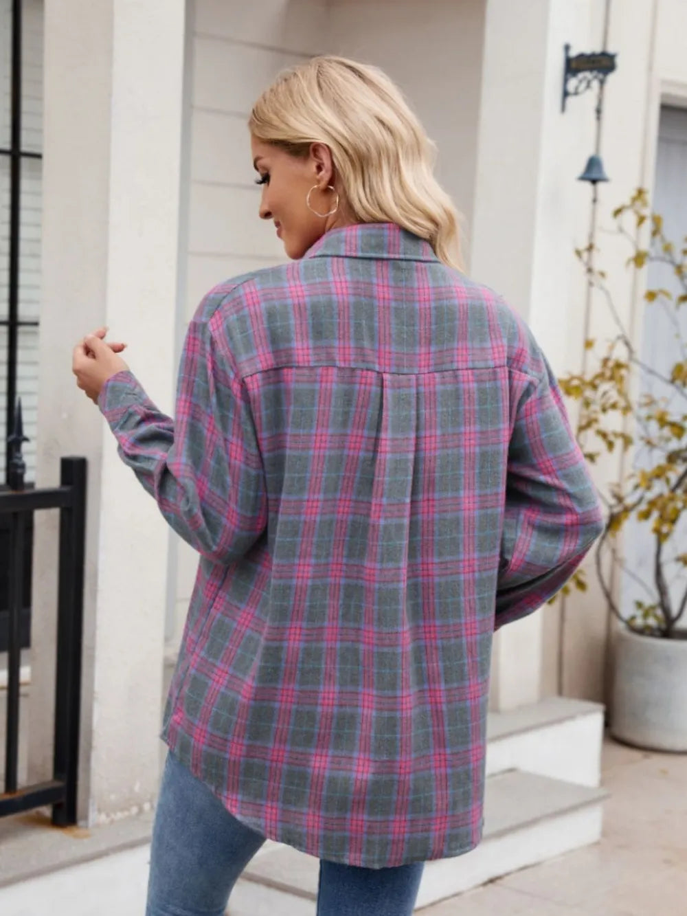 Women's casual fashion spicy girl loose checkered shirt for women - Korvel