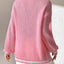 Women's College Style Women's Sweater Color Contrasting V-neck Loose Sweater - Korvel