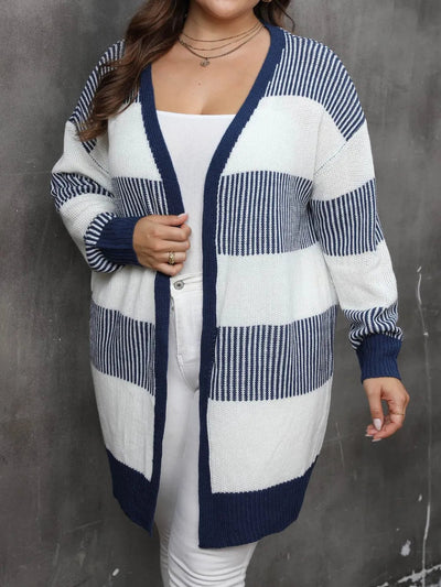 Cardigan en Tricot Rayé pour Femmes