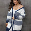 Cárdigan de Suéter Woven a Rayas para Mujer