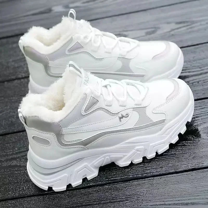 Women's cotton shoes women's suede snow boots sports shoes versatile high top shoes for students - Korvel