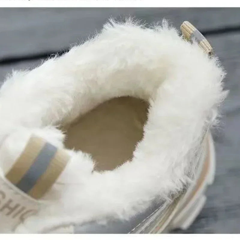 Women's cotton shoes women's suede snow boots sports shoes versatile high top shoes for students - Korvel