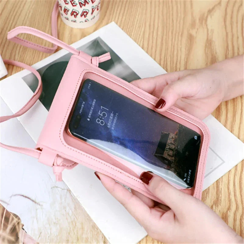 Vintage-Inspired Women's Crossbody Bag with Touchscreen Wallet