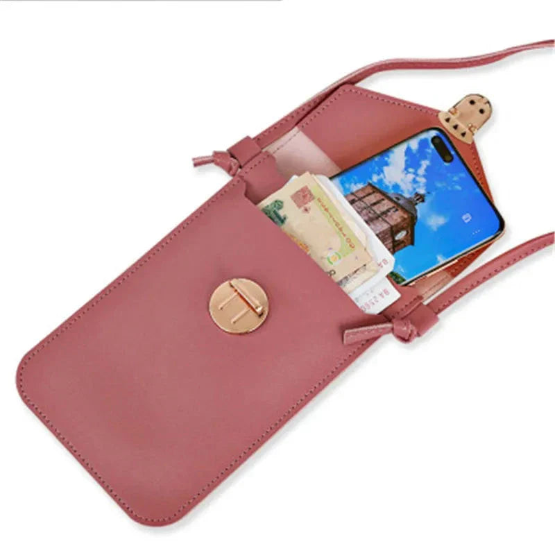 Vintage-Inspired Women's Crossbody Bag with Touchscreen Wallet