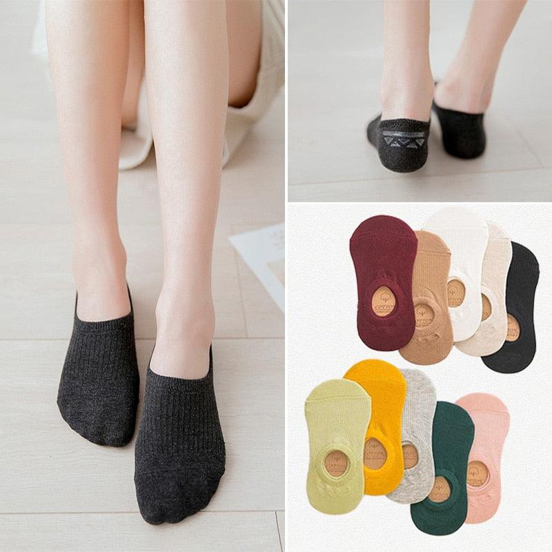 Calcetines de mujer de algodón premium sin costura y antideslizantes