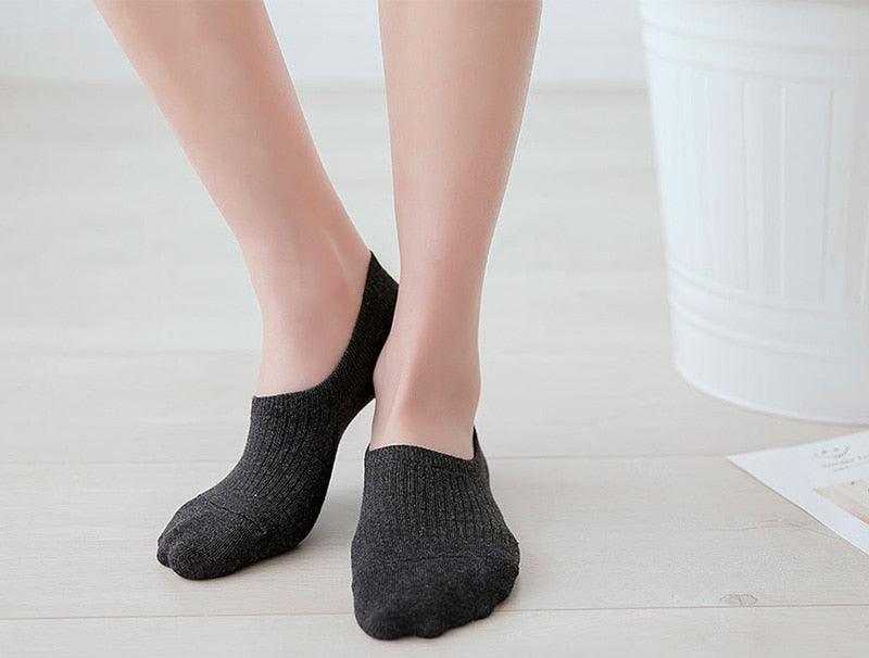 Calcetines de mujer de algodón premium sin costura y antideslizantes