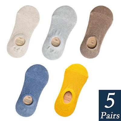Calcetines de mujer de algodón premium sin costura y antideslizantes