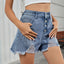 Women's denim ripped shorts hot pants - Korvel