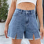 Shorts de mezclilla con bordes deshilachados para mujer - Pantalones cortos versátiles