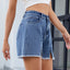 Shorts de mezclilla con bordes deshilachados para mujer - Pantalones cortos versátiles