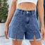 Shorts de mezclilla con bordes deshilachados para mujer - Pantalones cortos versátiles