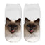 Lindos calcetines tobilleros con impresión 3D de gatitos para hombres y mujeres