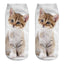 Lindos calcetines tobilleros con impresión 3D de gatitos para hombres y mujeres
