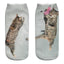 Lindos calcetines tobilleros con impresión 3D de gatitos para hombres y mujeres