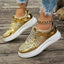 Women's Gold Sequins Platform Sneakers Autumn Fashion Casual Sports Shoes Thick Bottom Vulcanized Shoes Woman Flats Heels Shoes - Korvel