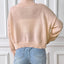 Women's High Neck Pullover Sweater with Heart Sticker