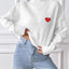 Women's High Neck Pullover Sweater with Heart Sticker