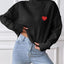 Women's High Neck Pullover Sweater with Heart Sticker