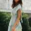 Women's lace patchwork lace up backless big swing batball sleeve dress - Korvel