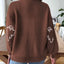Women's loose casual button sweater cartoon jacquard cardigan for women - Korvel