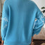 Women's loose casual button sweater cartoon jacquard cardigan for women - Korvel